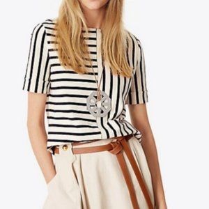 Tory Burch black/light ivory striped top